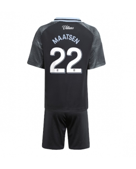 Billige Fotballdrakt Aston Villa Ian Maatsen #22 Replika Bortedraktsett Barn 2025-26 Kortermet (med bukser)